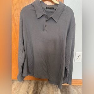 Donna Karan light brown/tan long sleeve collar shirt